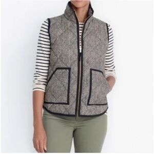 J. Crew Excursion Quilted Puffer Herringbone Down Vest